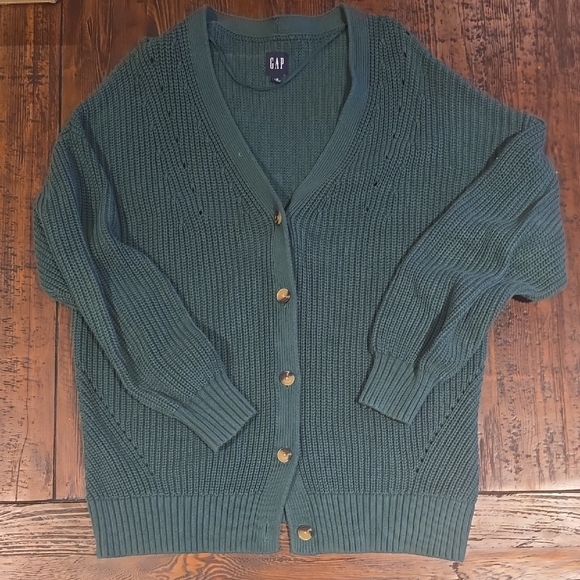 GAP Tops - GAP Forest Green Button-Up Cardigan